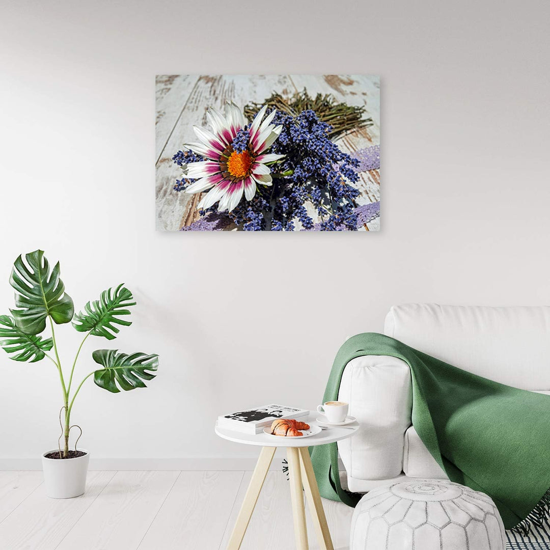 Feeby Bild auf Leinwand Blume Kunstdruck modern rustikal mehrfarbig 80x60 cm Leinwandbild 80x60 cm m