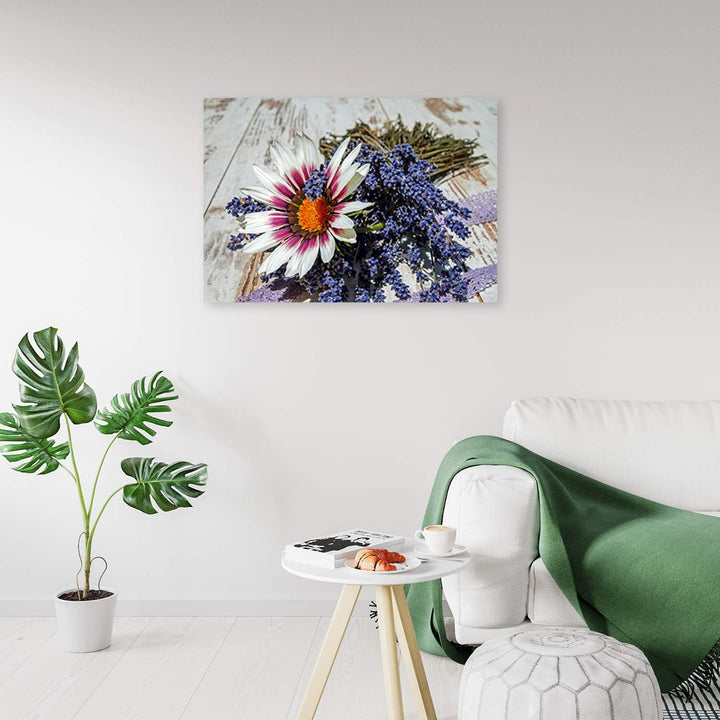 Feeby Bild auf Leinwand Blume Kunstdruck modern rustikal mehrfarbig 80x60 cm Leinwandbild 80x60 cm m