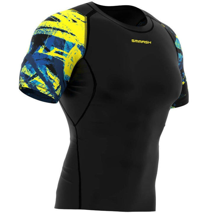 SMMASH Kompressionsshirt für Herren Compression Shirt Kurzarmshirt Sportshirt Funktionsshirt XS Cray