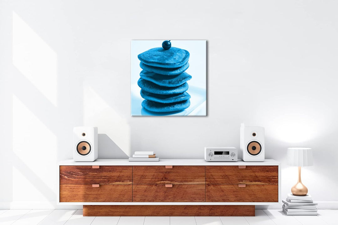 deyoli Dorayaki Pancakes mit Frucht im Format: 70x70 Effekt: Zeichnung als Leinwandbild, Motiv auf E