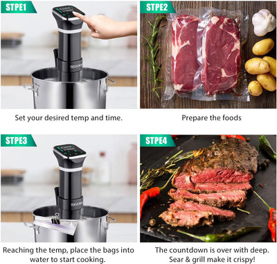 Sous Vide, TEEUCNY 1100W Sous-vide Stick Präzisionskochtopf Immersion Tauchzirkulator Präziser Tempe