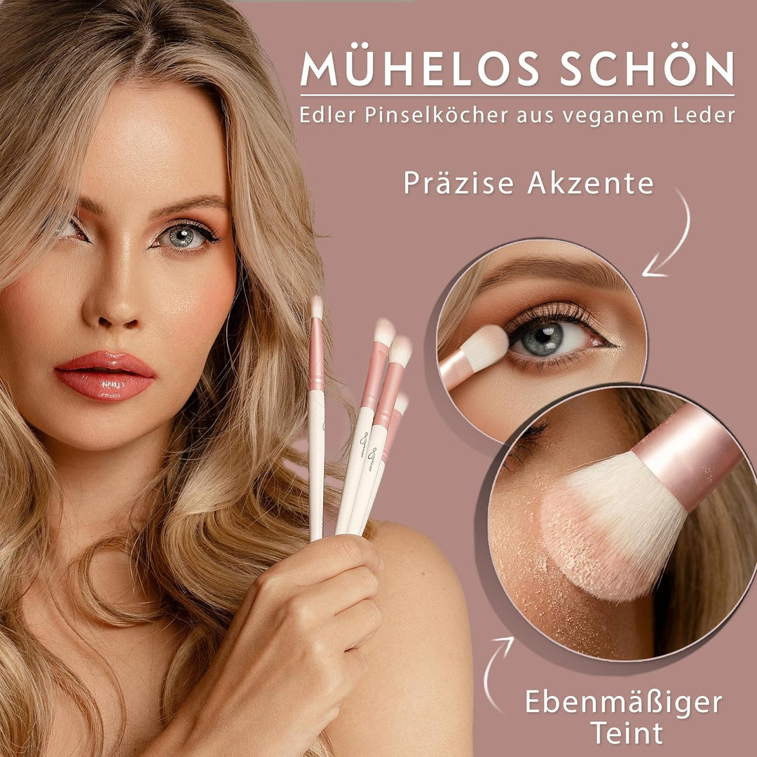 Make-up Pinselset Luvia, Prime Vegan Pro - Candy, 7 Schminkpinsel inkl. Pinselaufbewahrung, Blender