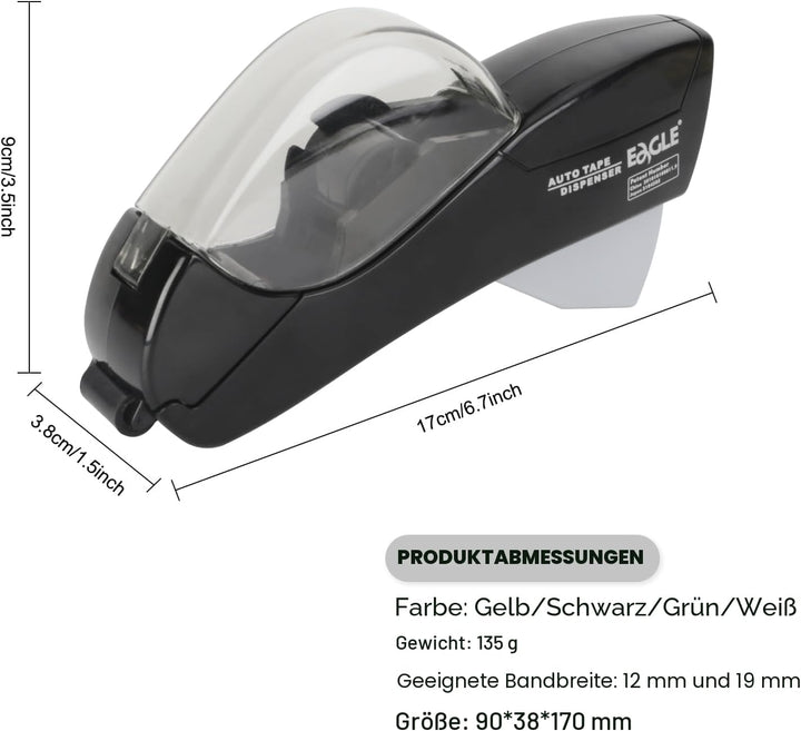 Eagle Automatische Band Dispenser und Band Gun mit 1 Rolle 1/2 Zoll (12mm) und 1 Rolle 3/4inch (19mm