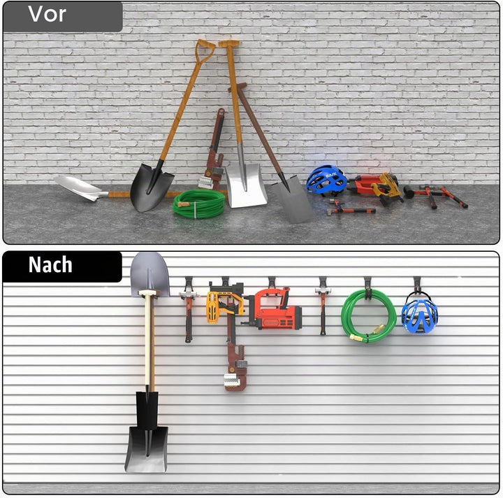 3-H Slatwall Zubehör, Slatwall Hooks &amp; Hangers Multi Sizes, Slat Wall Heavy Duty Hanging Hooks Garag