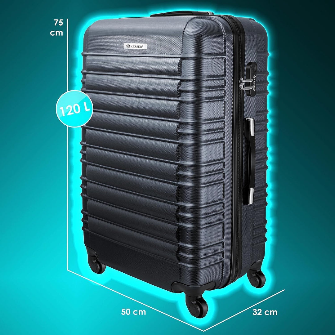 KESSER® Reisekoffer Hartschalen-Koffer Inkl. Kofferwaage + Gepäckanhänger Trolley Gepäck Rollkoffer