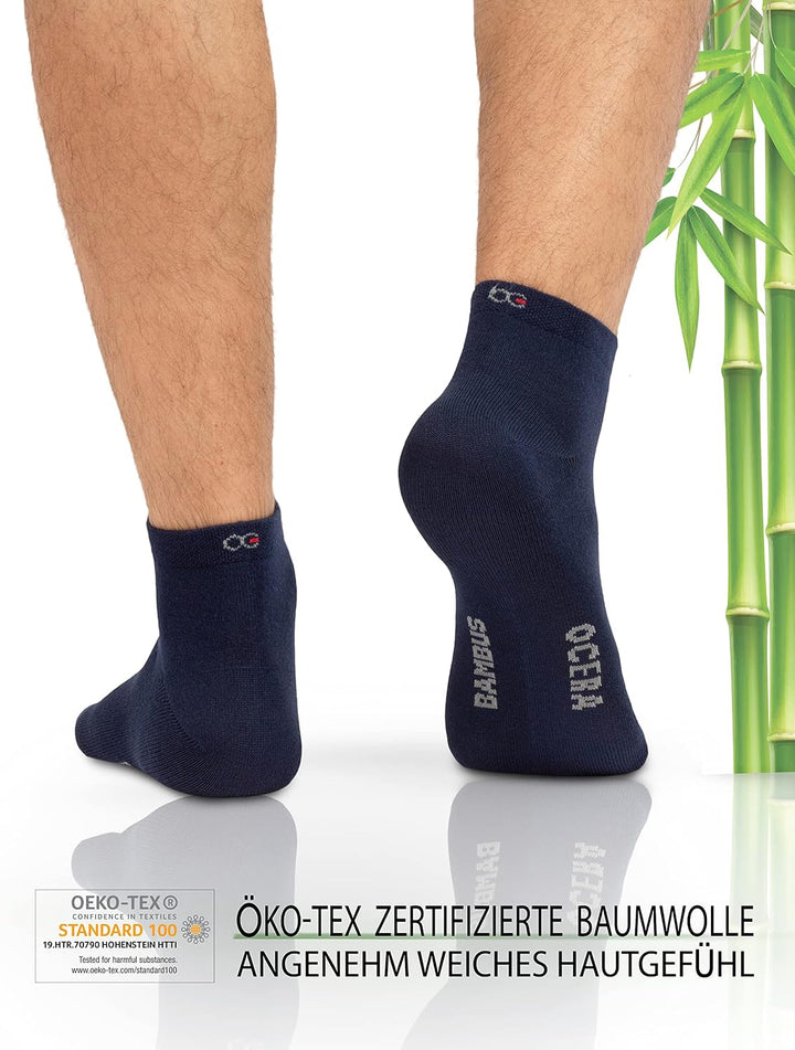 OCERA BAMBUS Kurzschaft Socken, 6 oder 12 Paar atmungsaktive Sneaker Socken aus nachhaltigen Bambusf