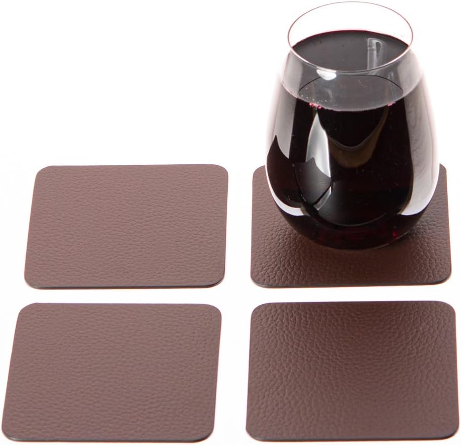 Nikalaz Grosse Platzsets und Untersetzer (4er set) aus recyceltem Leder, 4 Stück platzsets und 4 und