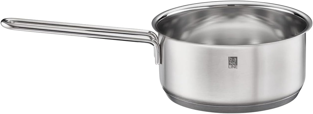 RÖSLE Basic Line Topf-Set 4-tlg., 3 Universaltöpfe, 1 Stielkasserolle, Edelstahl 18/10, mit Glasdeck