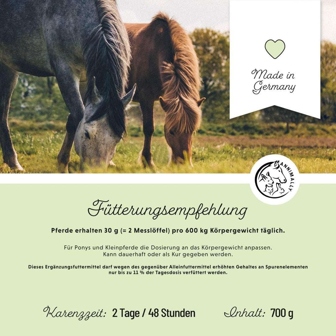 Annimally Muskelaufbau Pulver für Pferde 700g mit Sojaprotein, Lysin, Carnitin, Threonin, Methionin