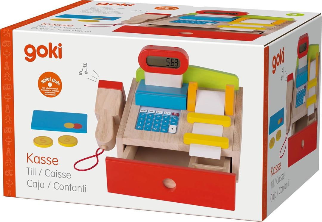goki – Registrierkasse mit Scanner – Taschenrechner – echtes Display, 8651575, 22 x 18 x 14 cm