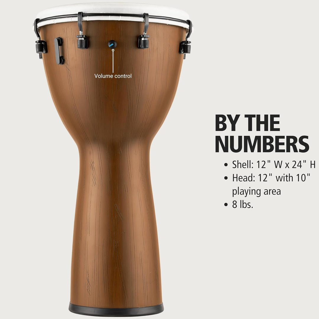 Meinl Percussion Pickup Djembe - Afrikanische Trommel für Kinder und Erwachsene mit Tonabnehmer/Elek