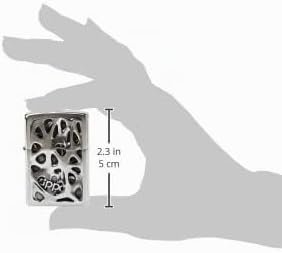 Zippo Feuerzeug 2004313 Voronoi Benzinfeuerzeug, Messing, Edelstahloptik, 1 x 3,5 x 5,5 cm