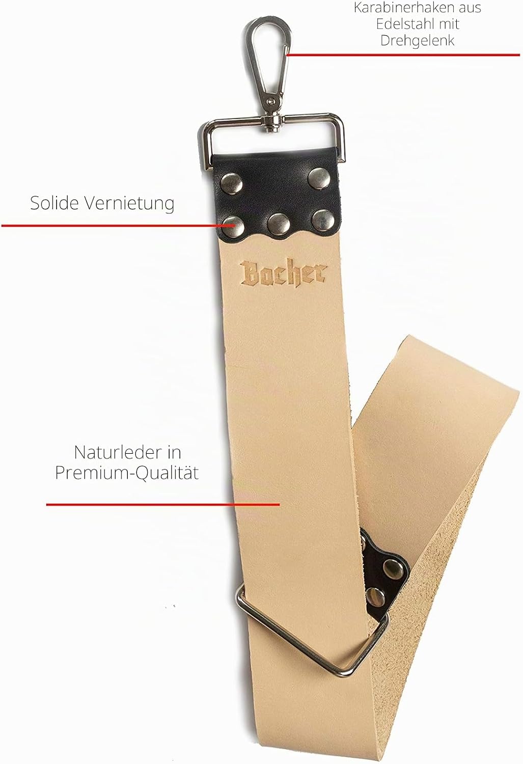 BACHER Premium Leder Streichriemen zum Schärfen von Rasiermesser Set mit Polierpaste für Abziehrieme