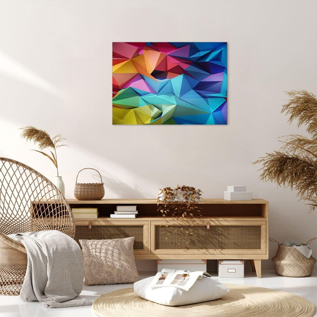 Bilder auf Leinwand Formen futuristisch geometrisch Leinwandbild 70x50cm Wandbilder Dekoration Wohnz