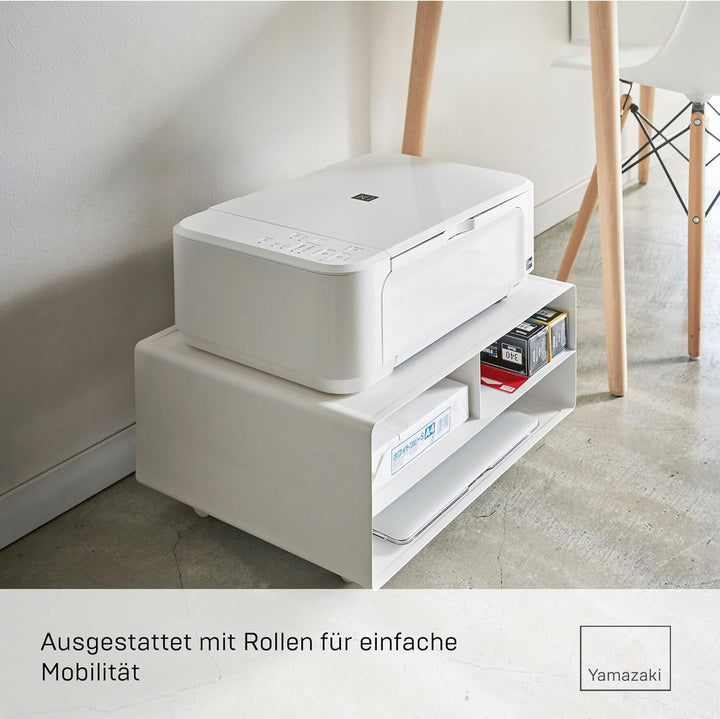 YAMAZAKI Tower Druckerstation, Legierter Stahl, Weiss, One Size