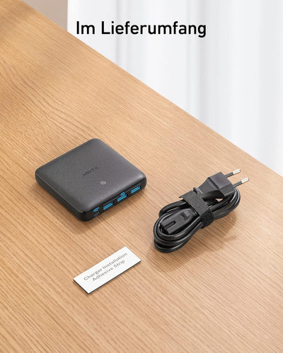 Anker PowerPort Atom III Slim USB C Ladegerät, 65W 4 Port PIQ 3.0 & GaN Netzteil mit 45W USB C Einga