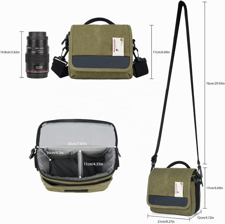 Besfoto Kameratasche SLR spiegellose Kamera kleine Umhängetasche Fotografie Tasche Abdeckung wasserd