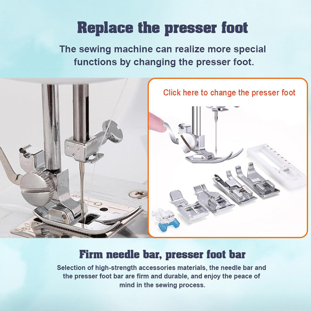 Dekaim FLSM-519 Nähmaschine, Elektrische Nähmaschine für Anfänger und Kinder, 12 Stichprogrammen, Fr