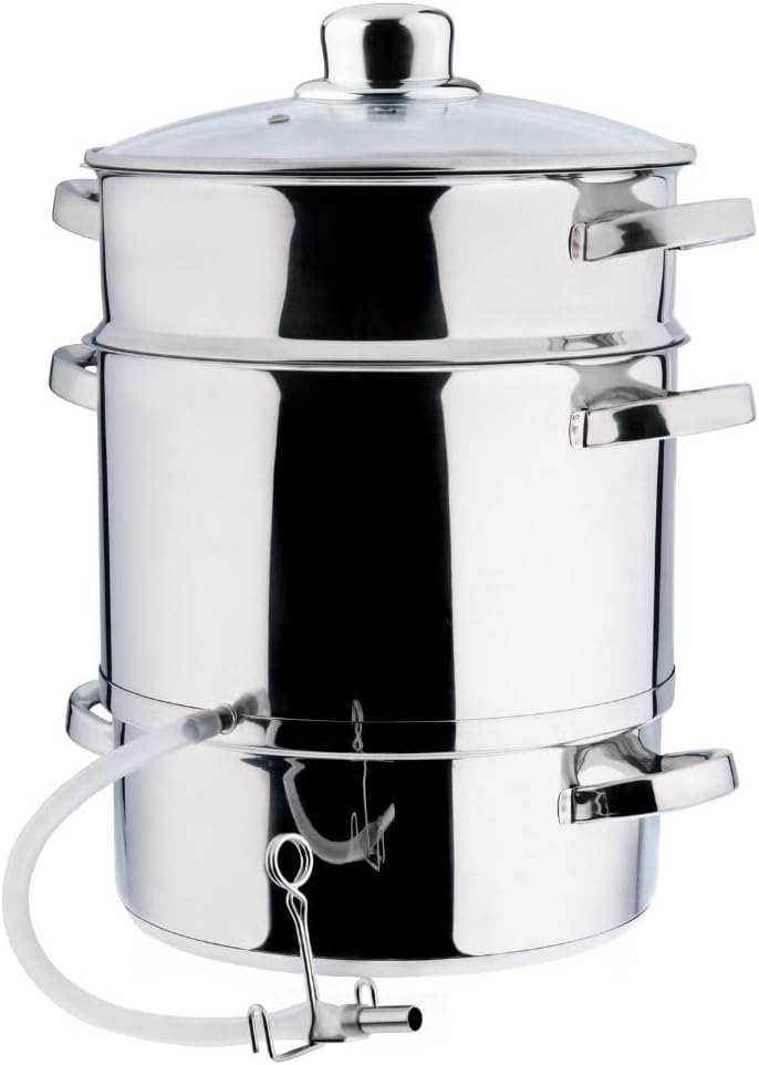 GARDIVO Dampfentsafter 8L &amp; 5L Edelstahl, Fruchtentsafter, Saftmaschine für Obst und Gemüse, Spülmas