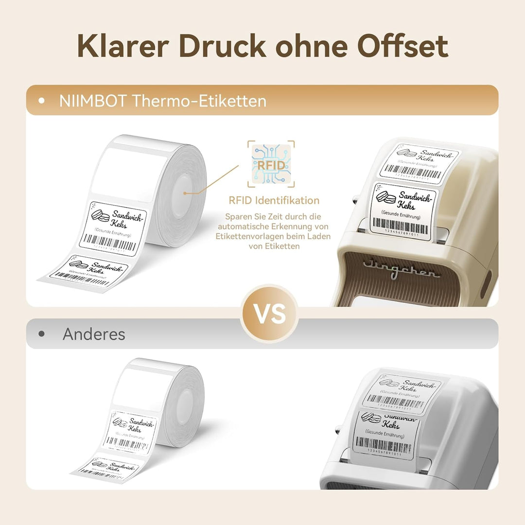 NIIMBOT Etiketten für B1 B21 B31 B3S Etikettendrucker, 30 * 15mm/2R 460 Etiketten pro Rolle, 2 Rolle
