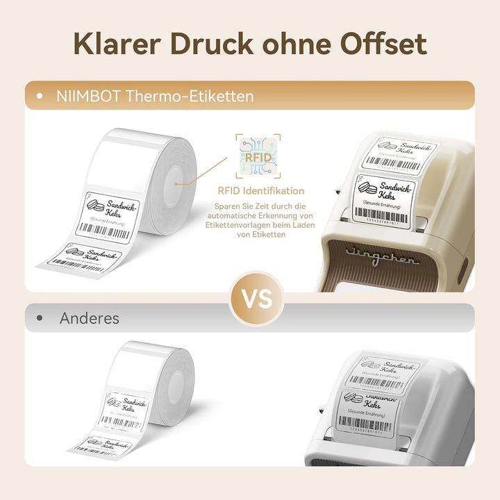 NIIMBOT Etiketten für B1 B21 B31 B3S Etikettendrucker, 30 * 15mm/2R 460 Etiketten pro Rolle, 2 Rolle