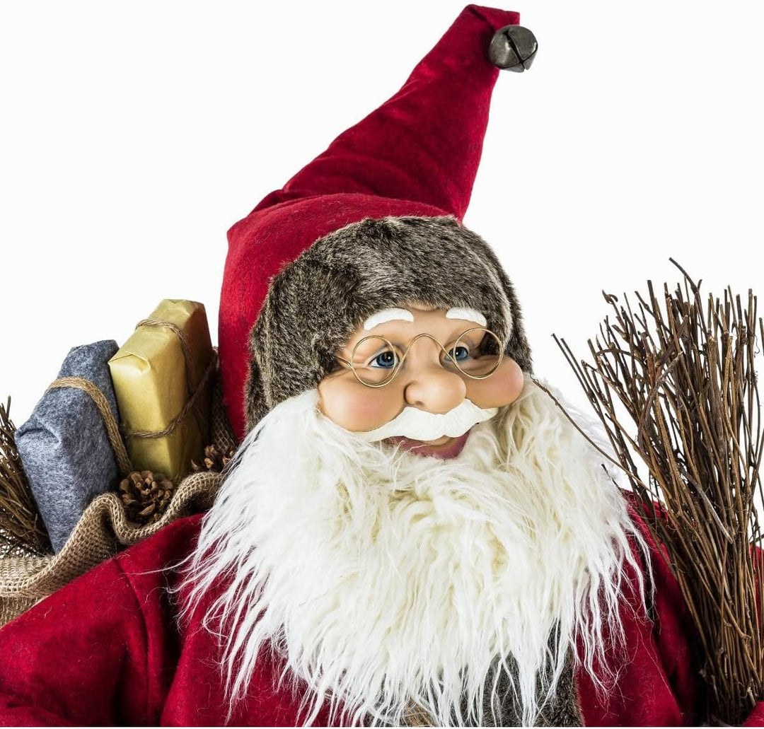 Atmosphera - Stehender traditioneller weihnachtsmann - Dekoration, 120 cm cm Stehender Weihnachtsman