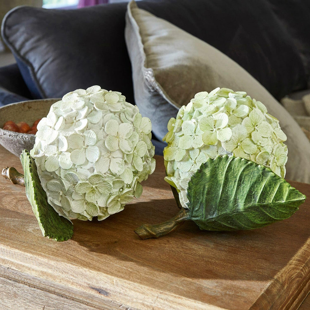 Loberon® Dekoblume 2er Set Hortensie, grün/weiss