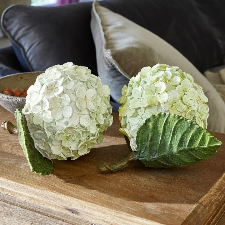 Loberon® Dekoblume 2er Set Hortensie, grün/weiss