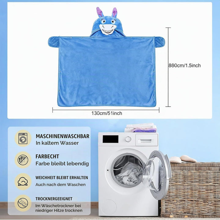 Kuscheldecke mit Ärmeln Blau, Blau