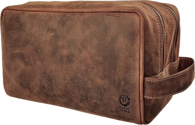 Rustic Town kulturtasche kulturbeutel Leder | Leather Toiletry Bag wash Bag | Leder Kosmetiktasche W
