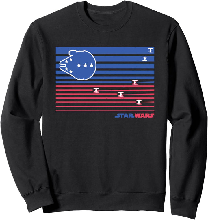 Star Wars Millennium Falcon Stars and Stripes American Flag Sweatshirt