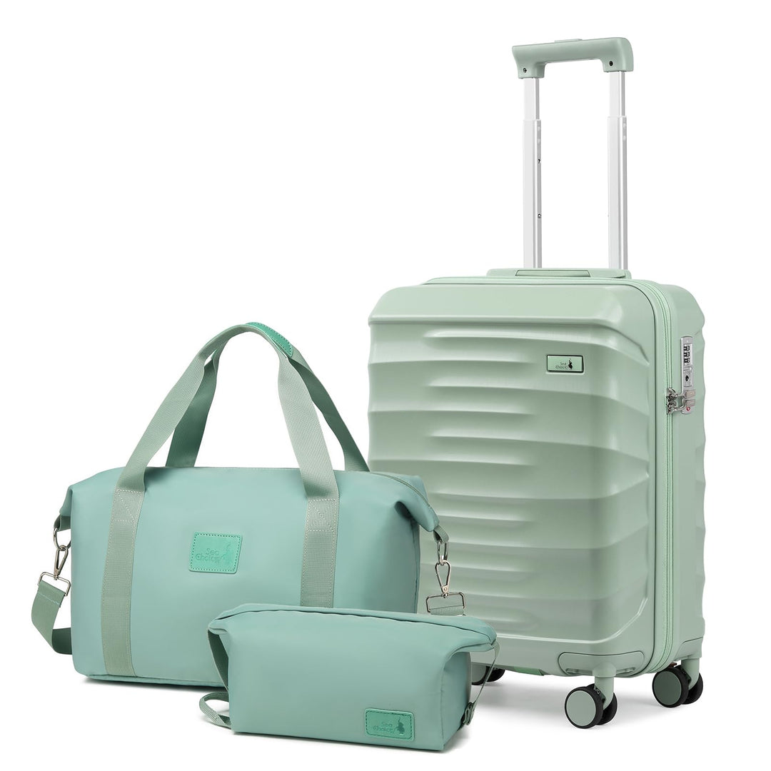 Sea choice Hartschalenkoffer Handgepäck 55x40x20cm Reisekoffer 100% ABS Trolley Kabine mit 1 Reiseta