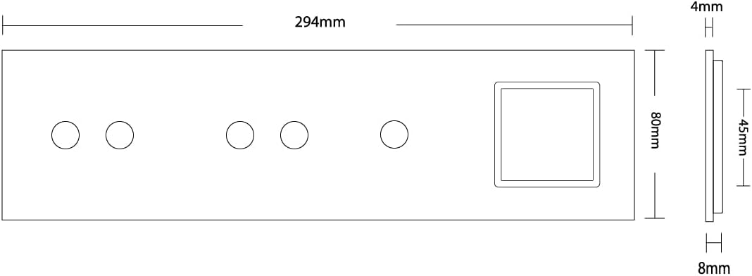 LIVOLO Glasblende 4Fach für Lichtschalter & Steckdose VL-C7-C2/C2/C1/SR-11 Weiss