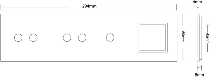 LIVOLO Glasblende 4Fach für Lichtschalter & Steckdose VL-C7-C2/C2/C1/SR-11 Weiss
