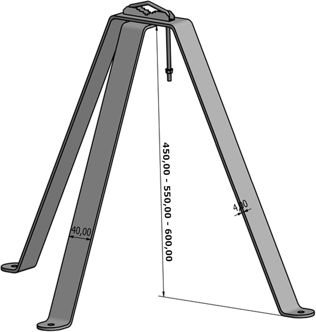 Wandbefestigung / Masthalterung aus hochwertigem Stahl variabel von 45 bis 60 cm - Mast- oder Stange