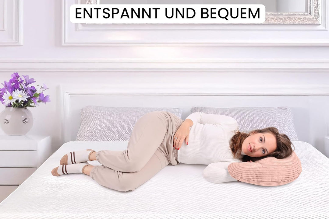 Amilian Stillkissen - Stillmond/Stillhörnchen – Schwangerschaftskissen und Lagerungskissen für Mama