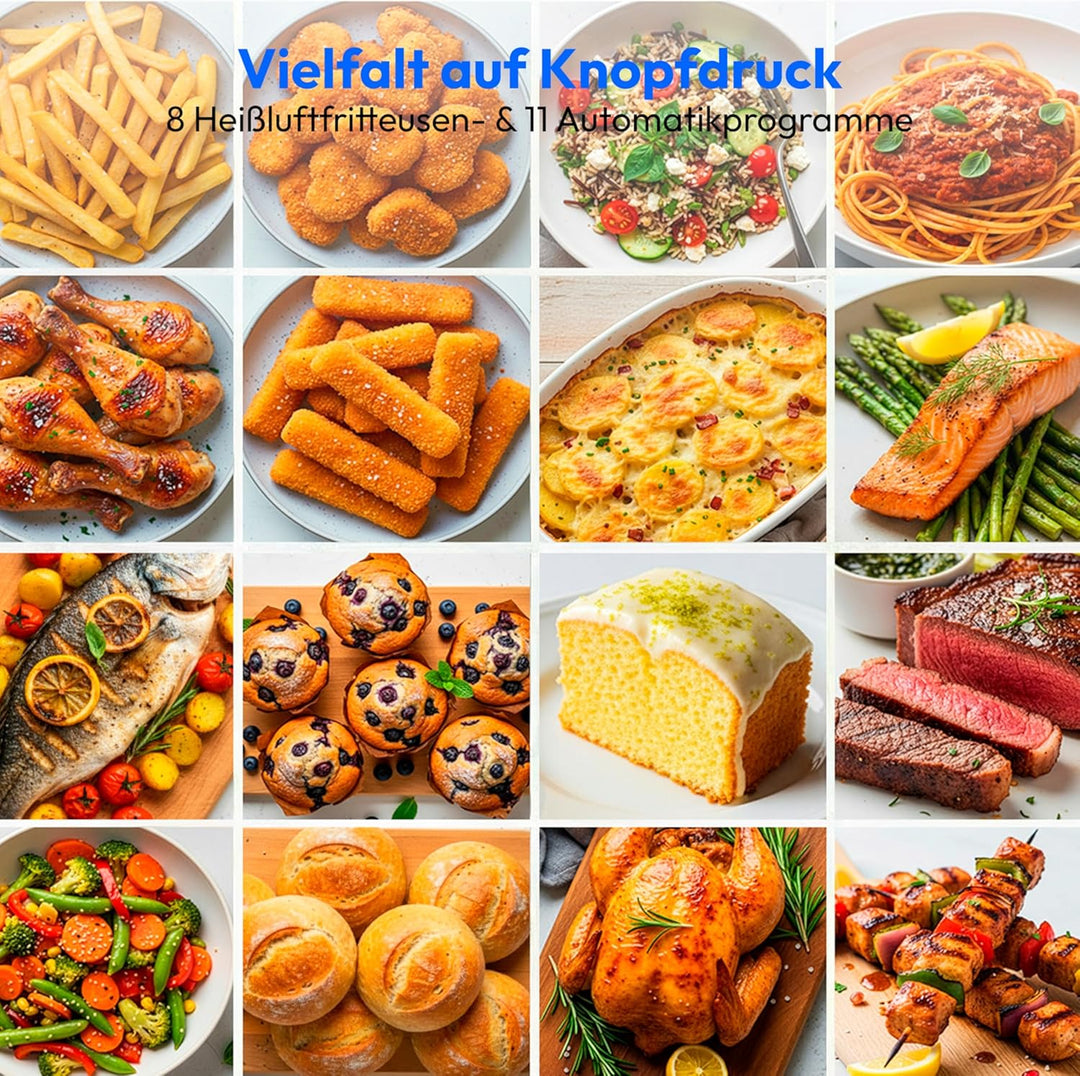 MEDION Mikrowelle mit Grill und Heissluftfritteusenfunktion (25 Liter, 900 Watt, 1.500 Watt Grill, 1