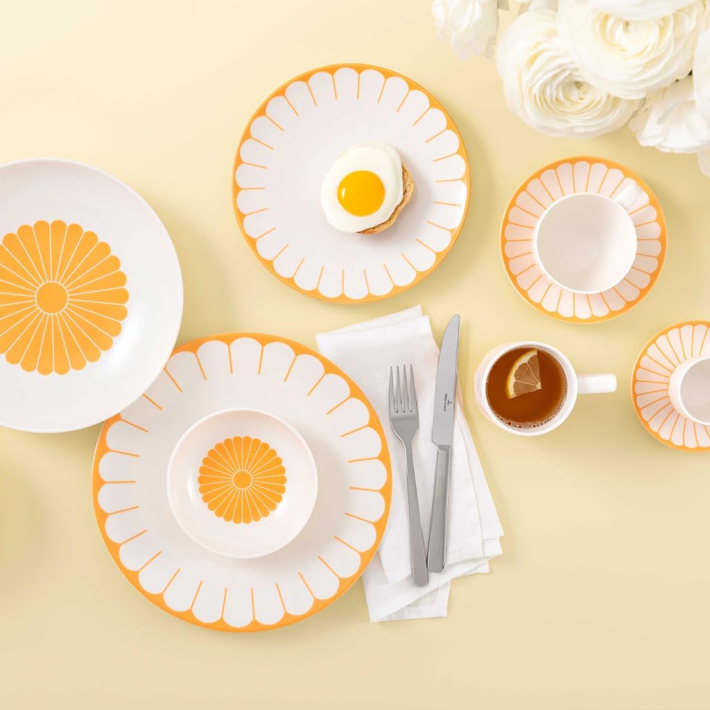 Villeroy & Boch - Fleur soleil Frühstücksteller 6er Set, Dessertteller, Kleiner Teller für Frühstück