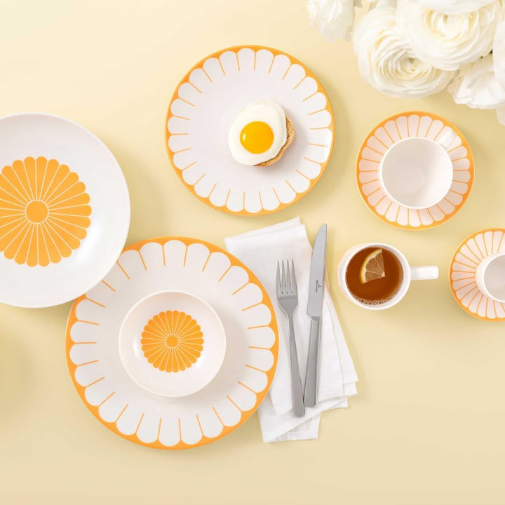 Villeroy & Boch - Fleur soleil Frühstücksteller 6er Set, Dessertteller, Kleiner Teller für Frühstück