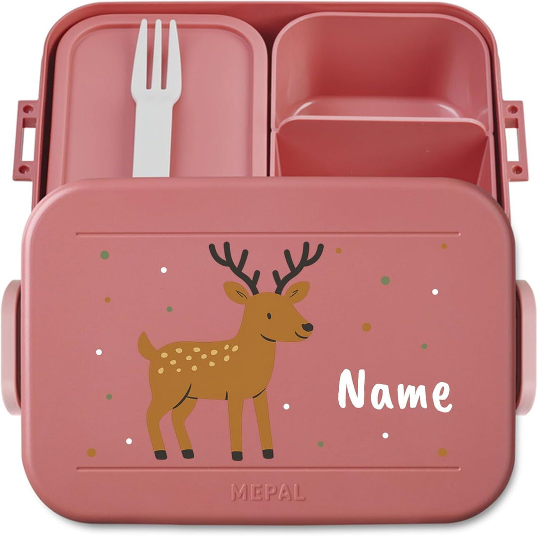 printplanet® Personalisierbare Brotdose „Layout Elch“ – Lunchbox/Bento Box von Mepal – mit eigenem N