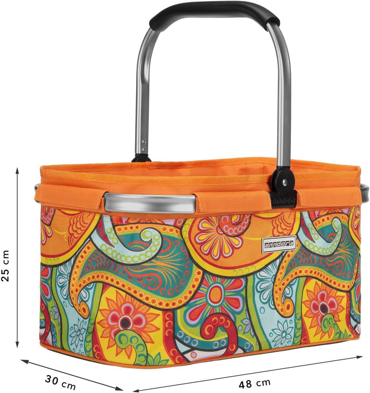 anndora Einkaufskorb PAISLEY 22 Liter - orange gemustert Paisley Orange