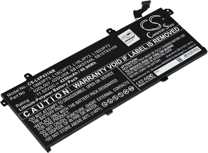 Akku für Laptop Lenovo ThinkPad T490-20N3001EGE, 11,52V, Li-Polymer