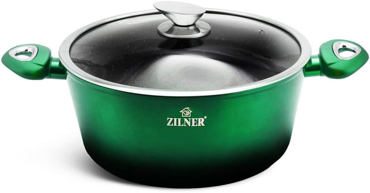 Töpfe und Pfannen Set - Topfset 15-teilig - Marmorbeschichtung und Keramikbeschichtung - mit Glasdec