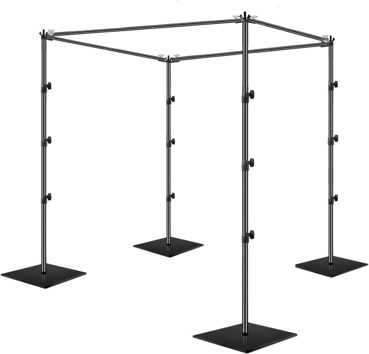 EMART Quadratischer Hintergrund Ständer, 2,6x3m Verstellbare Fotohintergrund Ständer mit Stahlsockel