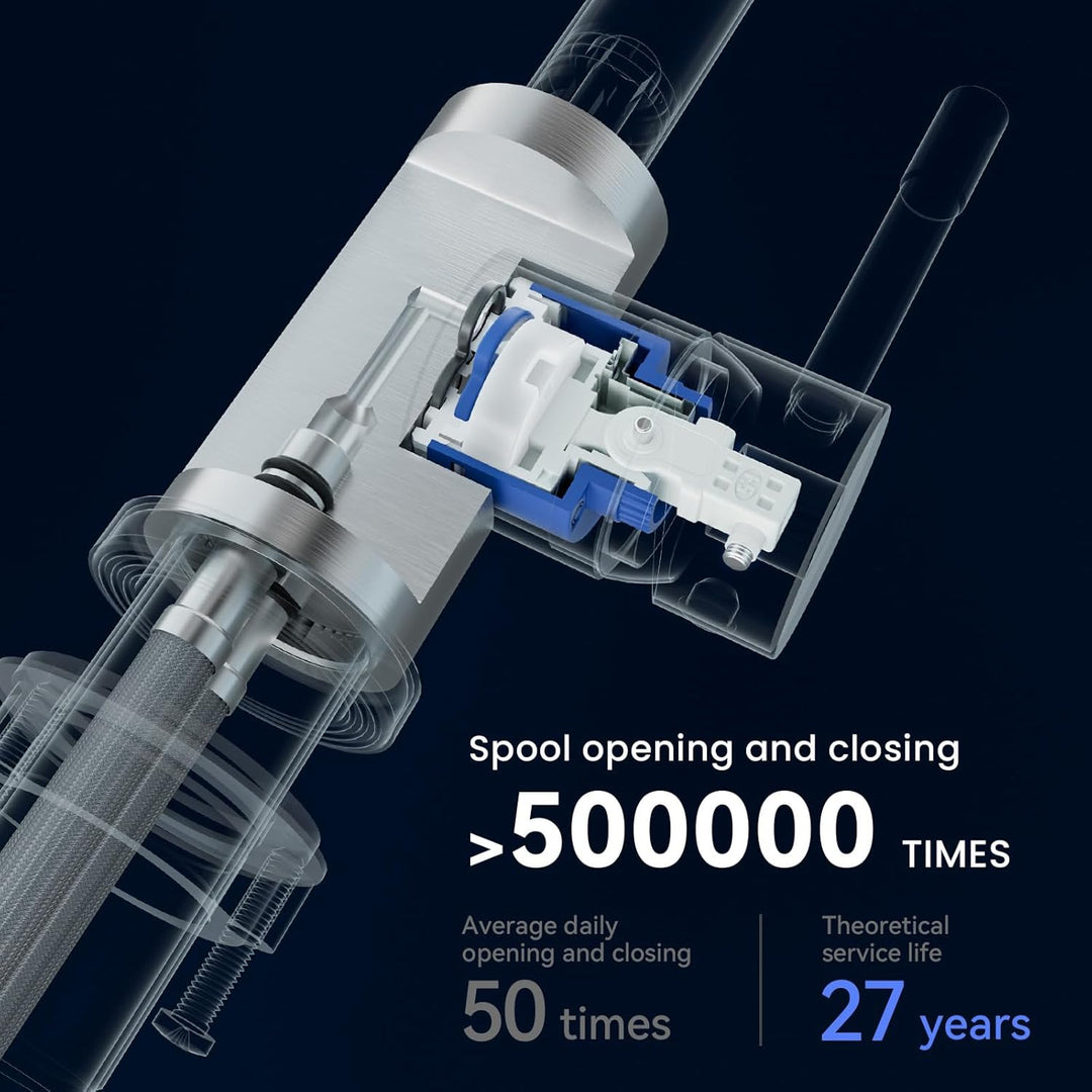 CECIPA Wasserhahn Küche Edelstahl, Küchenarmatur Hochdruck 360° Drehung, Mischbatterie Küche aus Ede