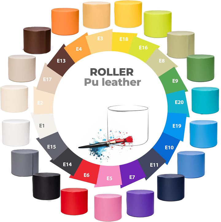 Ecopuf Pouf Hocker Roller - Gepolstert Sitzhocker aus Kunstleder - Ultraleicht - Abnehmbaren Bezug G