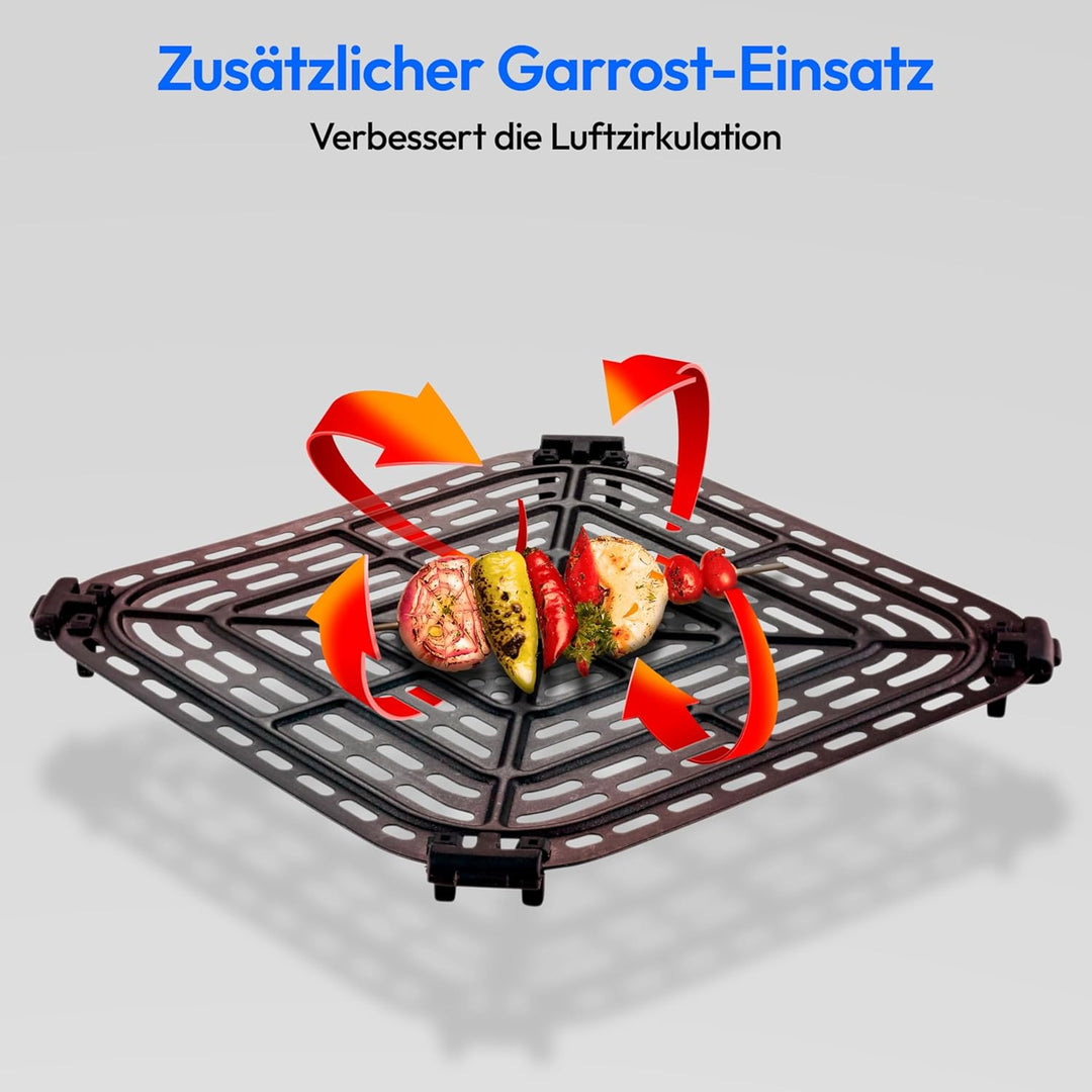 MEDION P10 XL Heissluftfritteuse (6,8 Liter XXL Frittierkorb, 2.150 Watt, zwei Heizelemente aus Edel