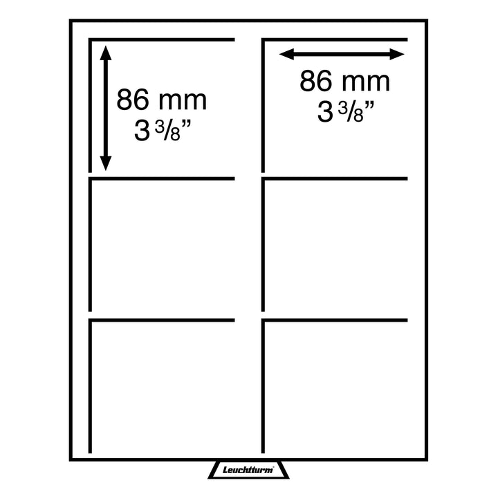 Leuchtturm 331319 Münzbox XL - Facheinteilung: 2 x 3 - Innenformat: 86 x 86 x 22 mm - eckige Fächer
