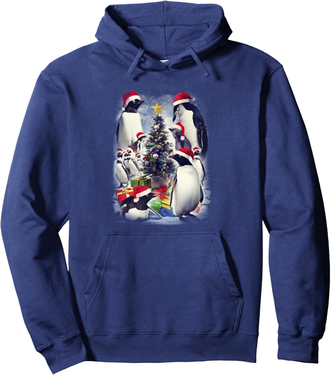 Penguins In Santa Hats Christmas Pullover Hoodie