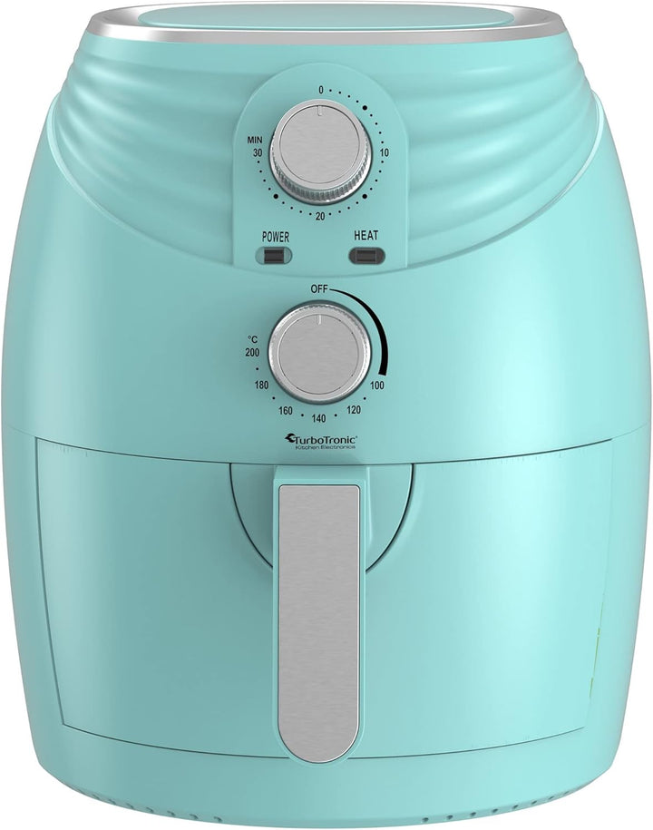 TurboTronic/Heissluftfritteuse / 3,5L / schwarz, grün. türkis / 1200W / Airfryer mit Timer bis 30 Mi